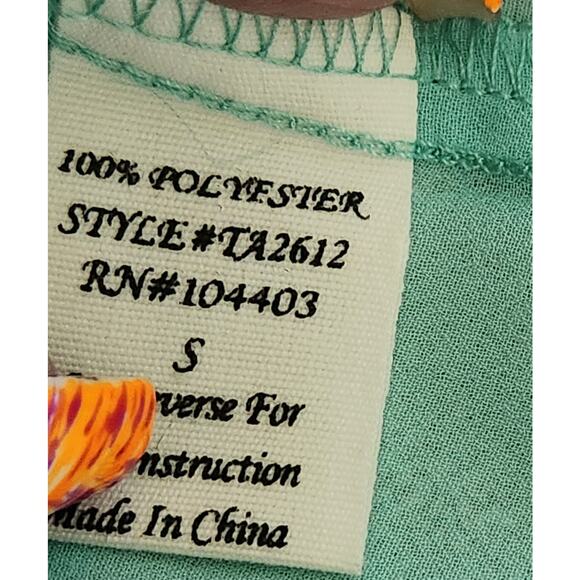 Mine Teal Sleeveless Button Up Top Small Lightweight Sheer Hem Breast Pockets - Picture 6 of 6